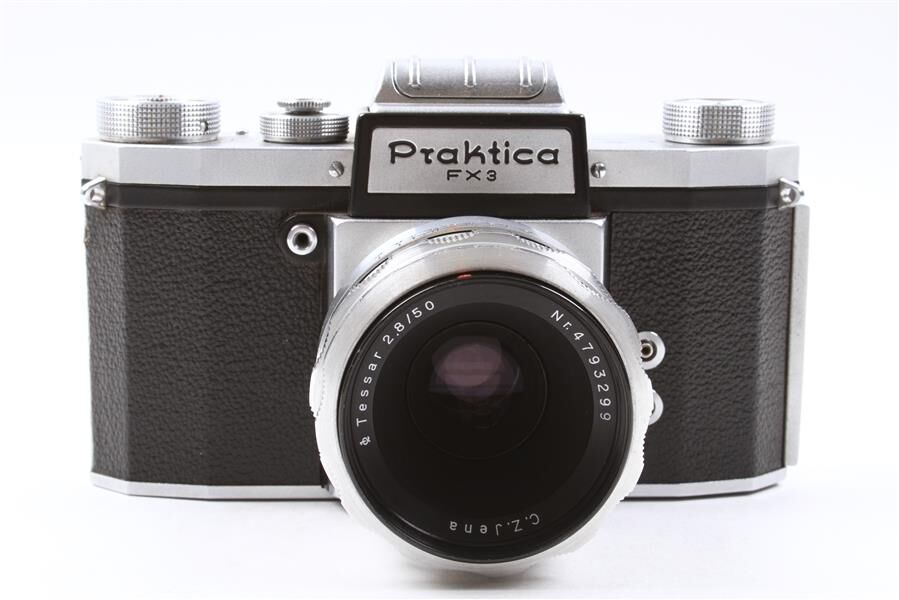 RARE Praktica FX3 Camera w/ Zeiss Jena Tessar 50mm 2.8