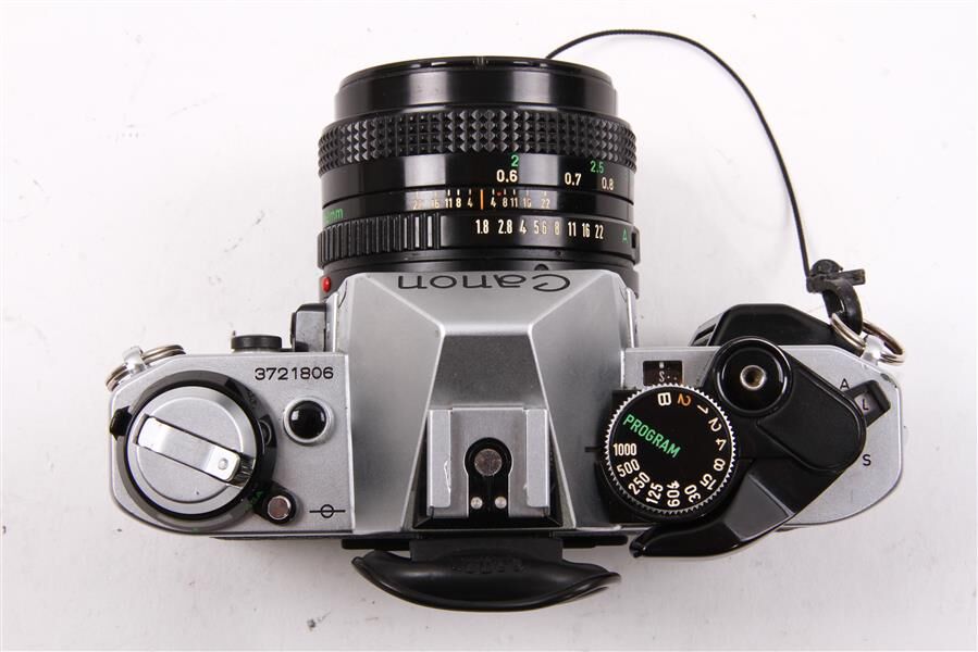 Used Canon AE-1 Program 35mm Film SLR Camera w/ FD 50mm f/1.8 Lens
