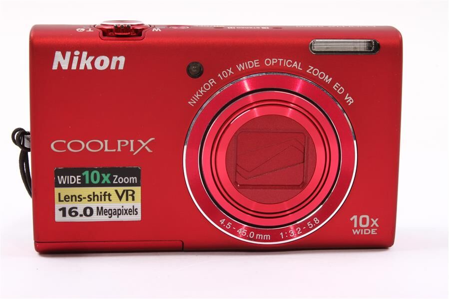 Used Nikon Coolpix S6200 Digital Point & Shoot Camera (Red