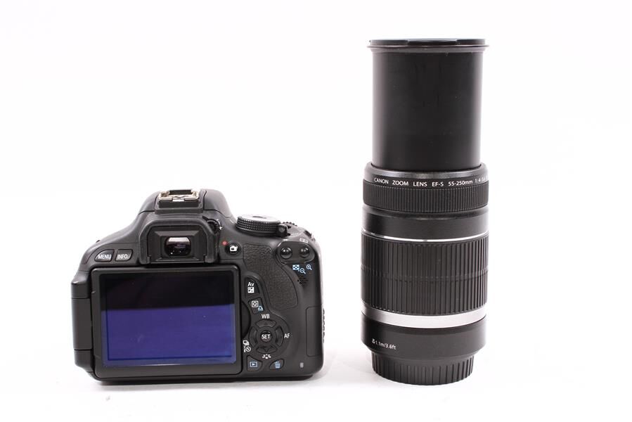 Used Canon Digital Rebel T3i SLR Camera w/ 18-55mm IS & 55-250mm