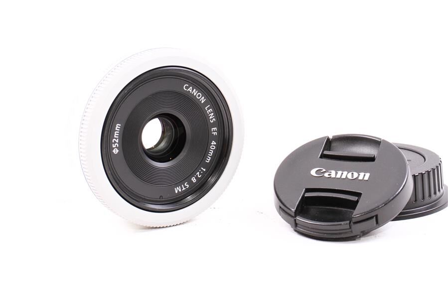 Used Canon EF 40mm f/2.8 STM Pancake Lens (White) - Green Mountain