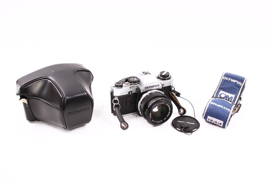 Used Olympus OM-10 35mm SLR Film Camera w/ 50mm f/1.8 Lens - Green